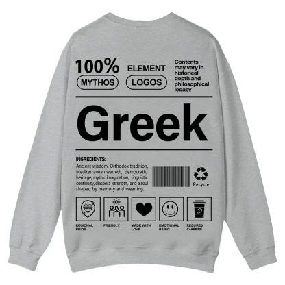 Greek Unisex Fit  Casual Crewneck Sweatshirt wearishow