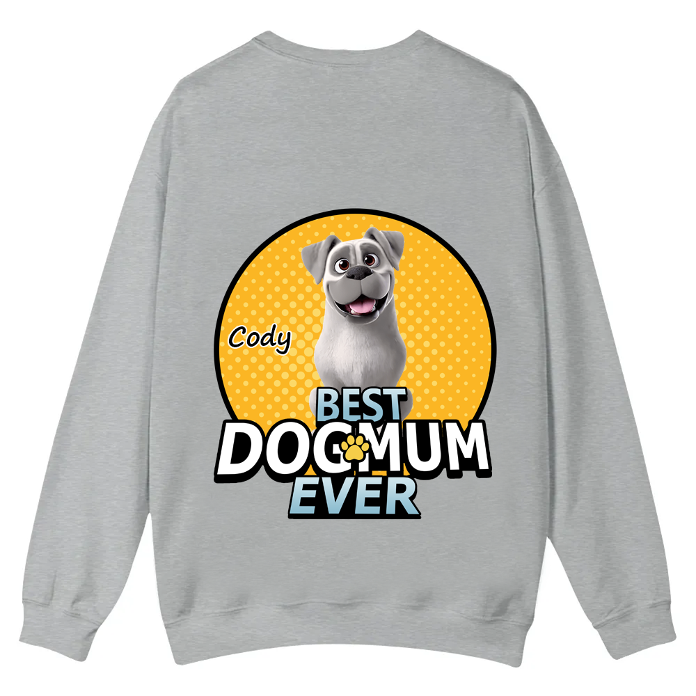 Best Dog Mom For Furry Kid - Personalized Custom Unisex Casual Crewneck Sweatshirt wearishow