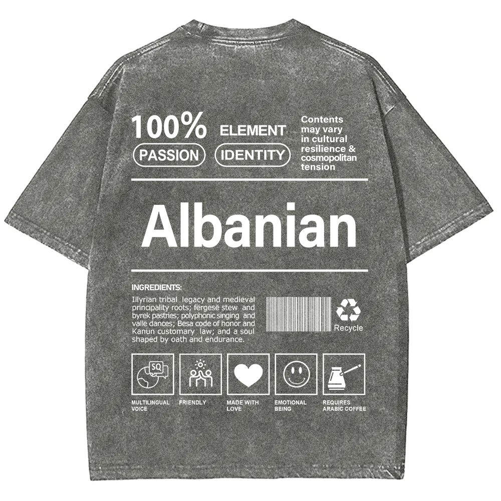 Albanian Unisex Fit  Washed T-Shirt