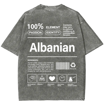 Albanian Unisex Fit  Washed T-Shirt