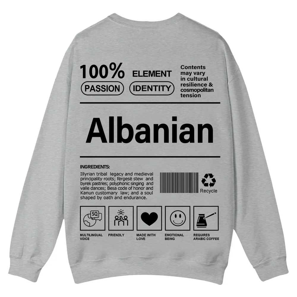Albanian Unisex Fit  Casual Crewneck Sweatshirt wearishow