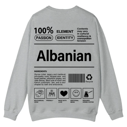 Albanian Unisex Fit  Casual Crewneck Sweatshirt wearishow
