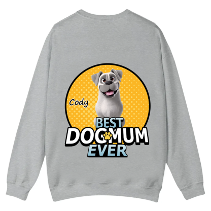 Best Dog Mom For Furry Kid - Personalized Custom Unisex Casual Crewneck Sweatshirt wearishow