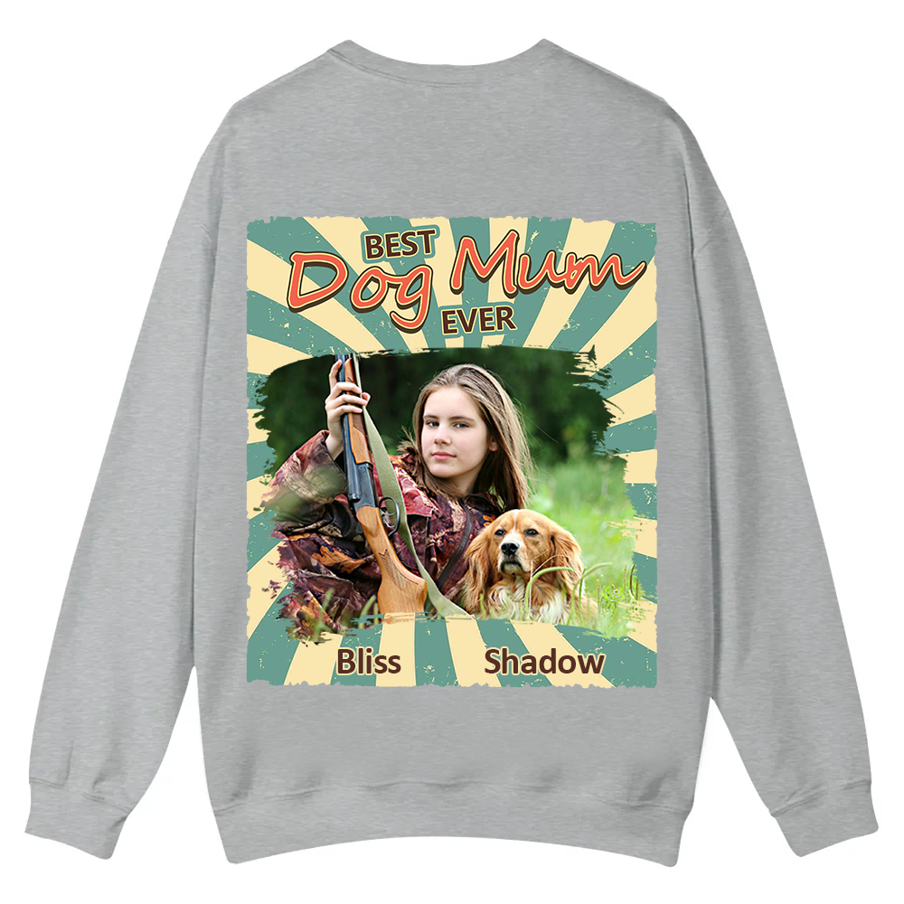 Retro Funny Dog Shirt Photo - Personalized Custom Unisex Casual Crewneck Sweatshirt wearishow