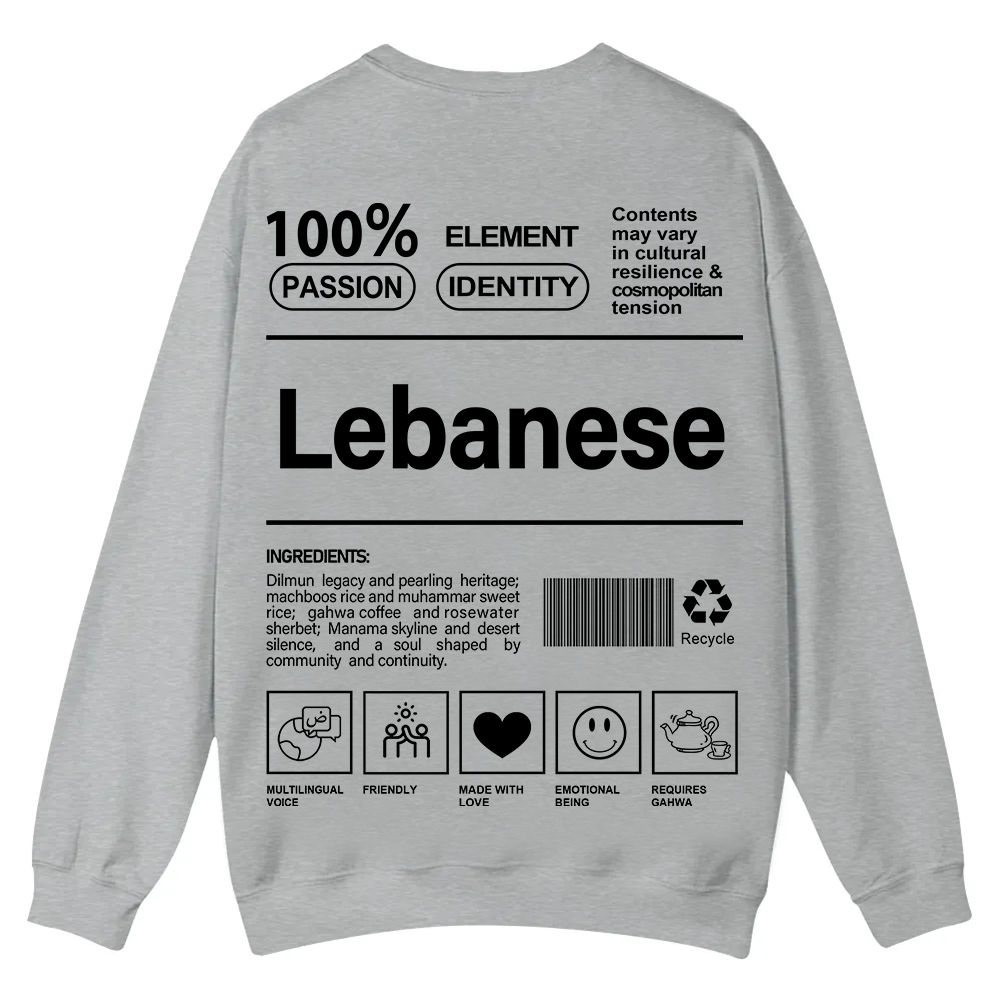 Lebanese Unisex Fit  Casual Crewneck Sweatshirt wearishow