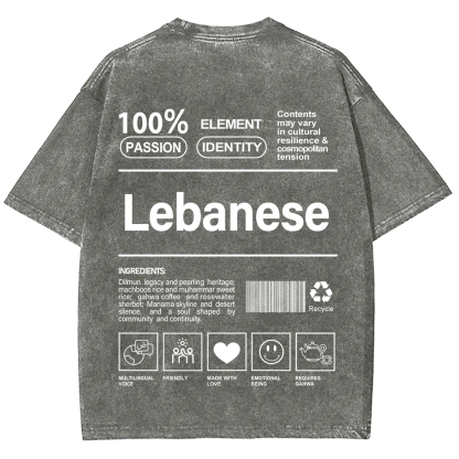 Lebanese Unisex Fit  Washed T-Shirt