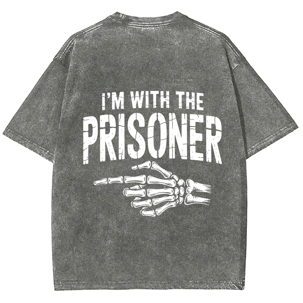 Unisex Vintage I'M With Prisoner Matching Couple Easy Halloween t-Shirt