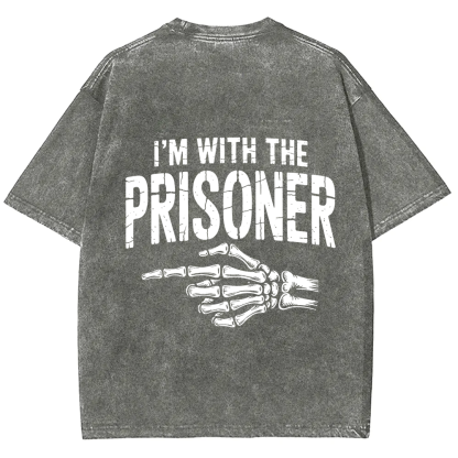 Unisex Vintage I'M With Prisoner Matching Couple Easy Halloween t-Shirt