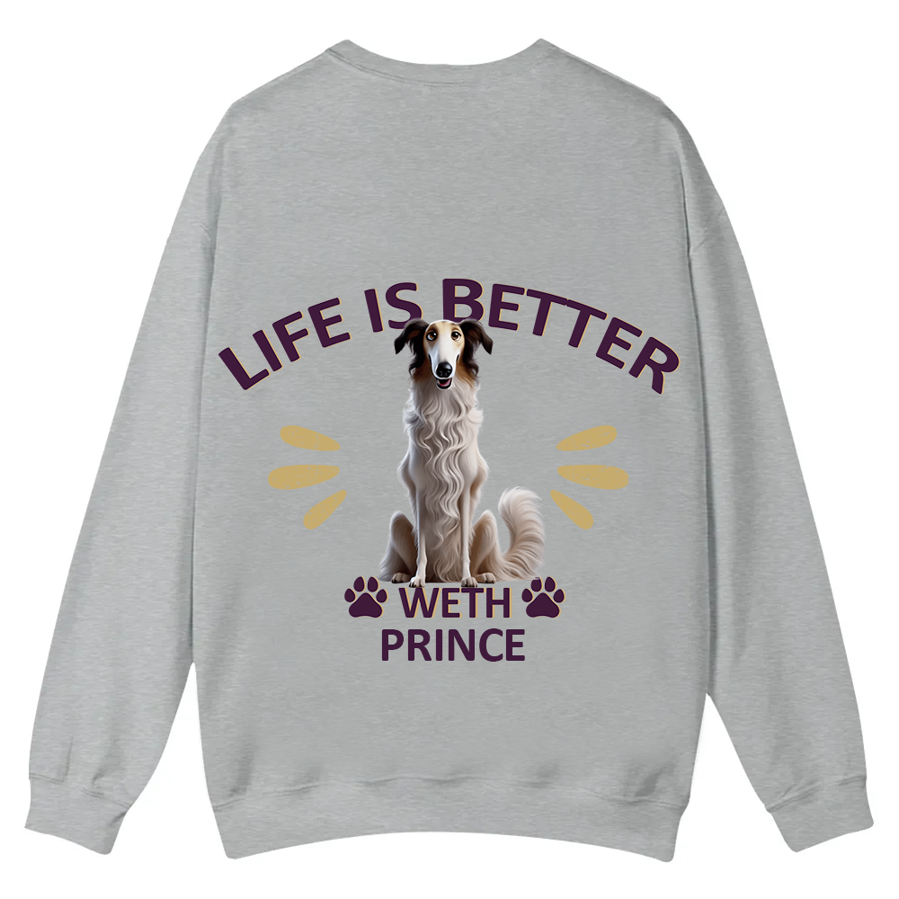 Better Life With My Dog - Personalized Custom Unisex Casual Crewneck Sweatshirt wearishow