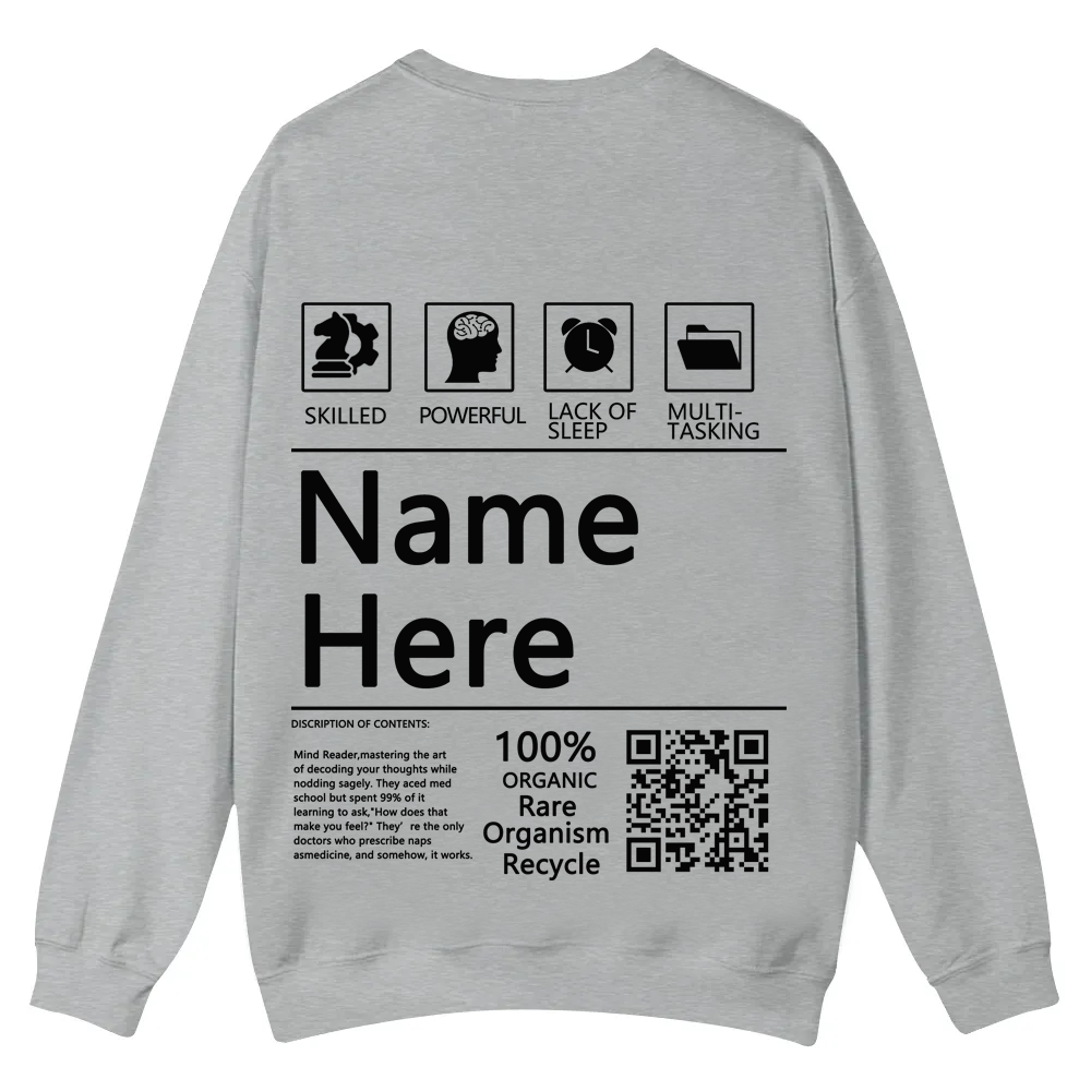 QR Code Customized Unisex Crew Sweatshirt