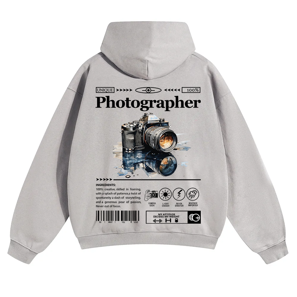 Photographer Unisex Solid Color Hoodie wearishow