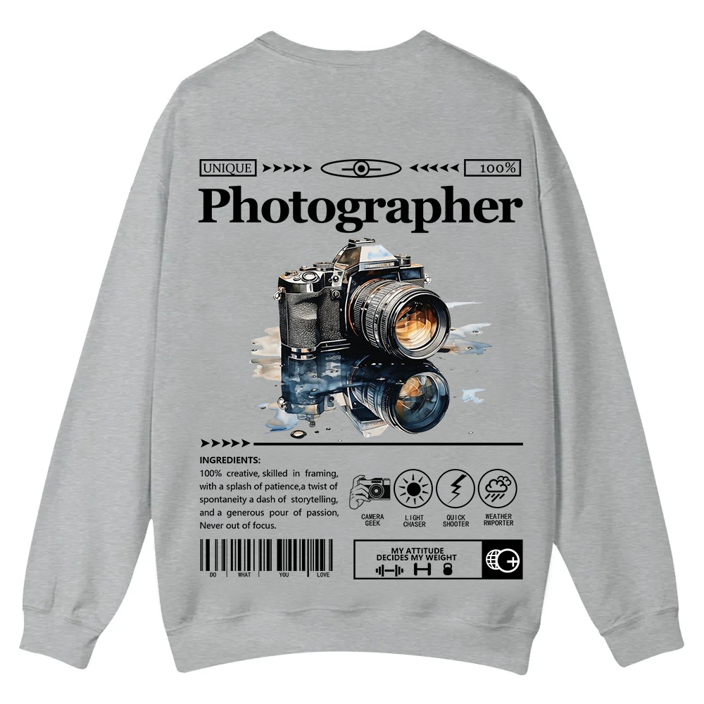 Photographer Casual Crewneck Sweatshirt wearishow