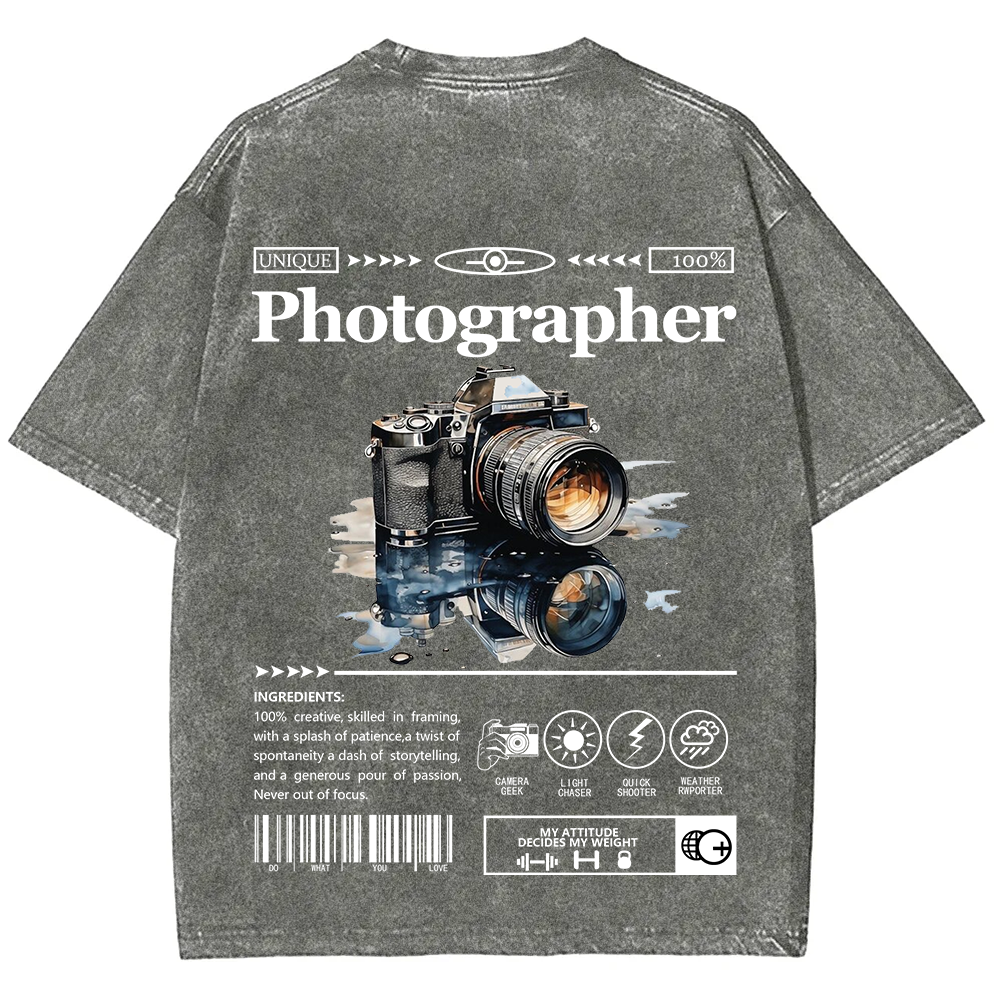 Photographer Unisex Fit Washed T-Shirt
