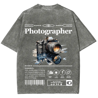 Photographer Unisex Fit Washed T-Shirt