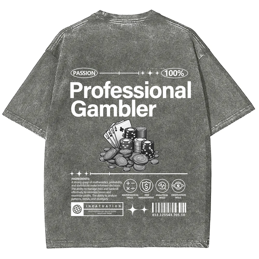 Professional Gambler Unisex Fit Washed T-Shirt