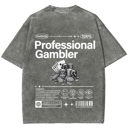 Professional Gambler Unisex Fit Washed T-Shirt