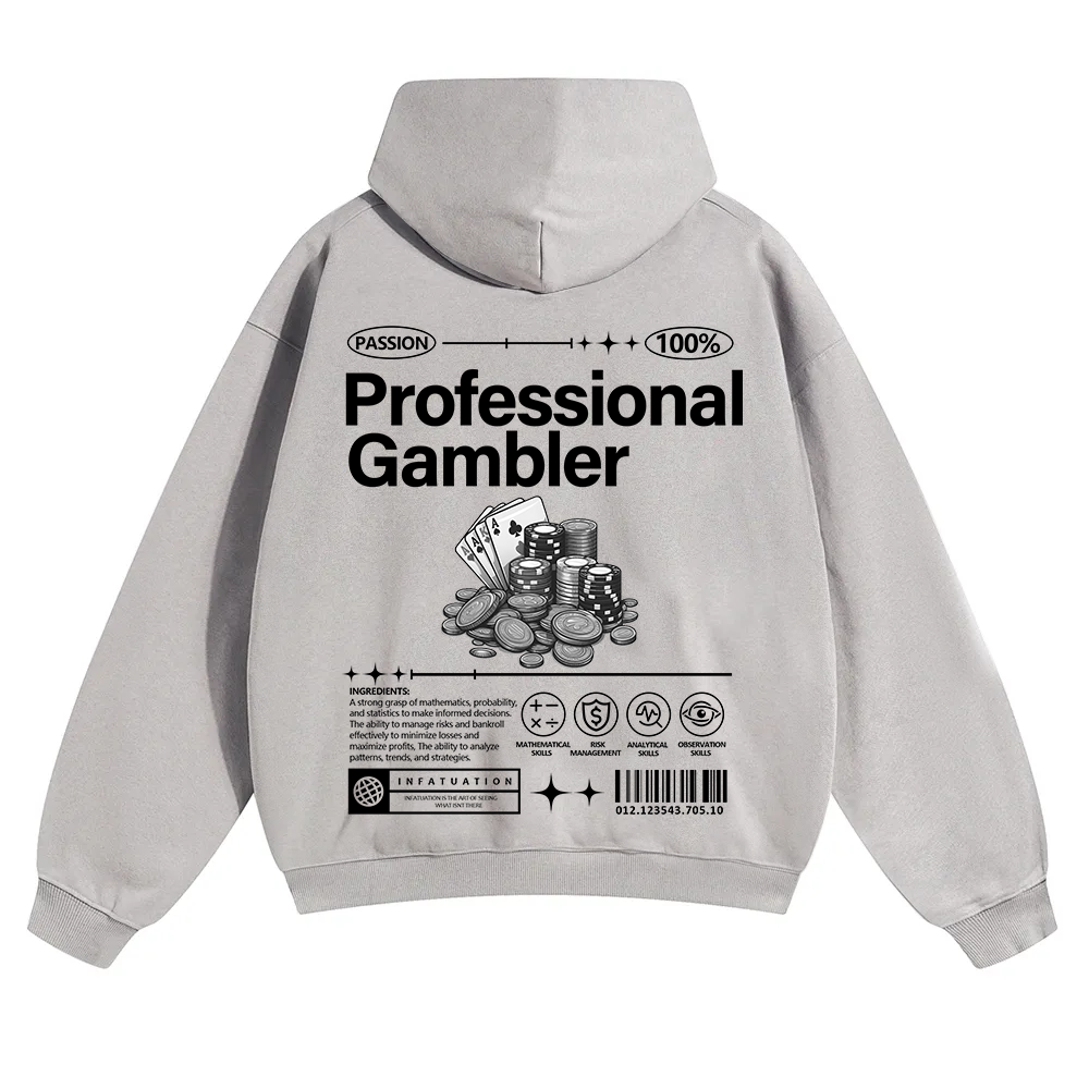 Professional Gambler Unisex Solid Color Hoodie wearishow