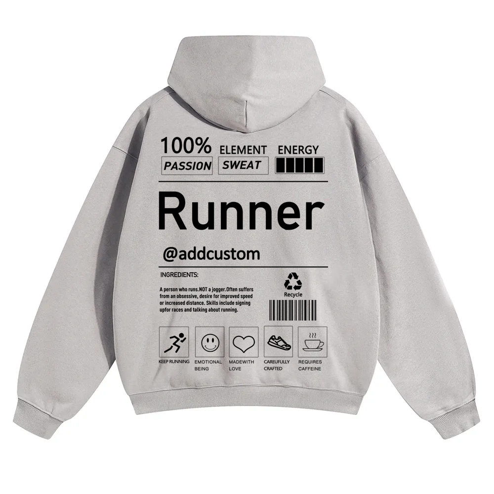 Addcustom Runner Solid Color Hoodie