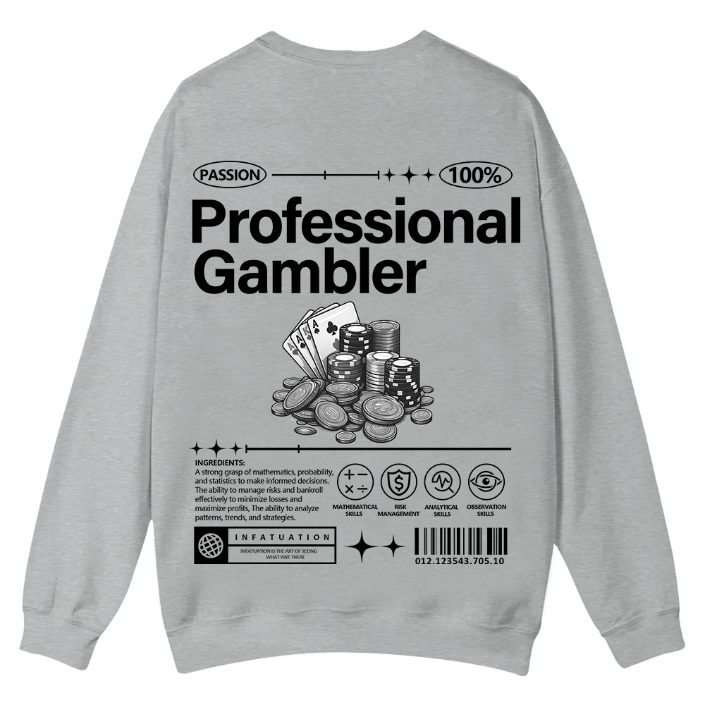 Professional Gambler Casual Crewneck Sweatshirt wearishow