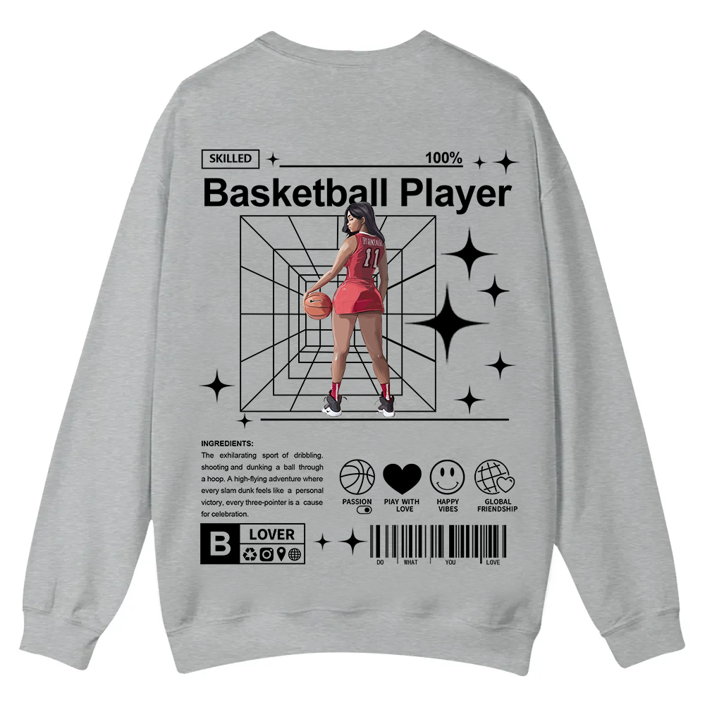 Basketball Player Casual Crewneck Sweatshirt wearishow