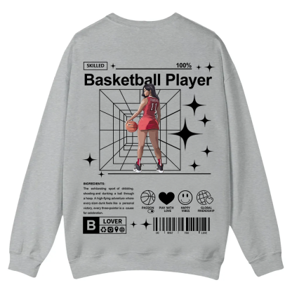 Basketball Player Casual Crewneck Sweatshirt wearishow