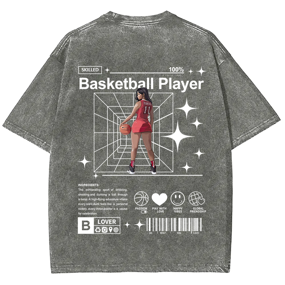 Basketball Player Unisex Fit Washed T-Shirt