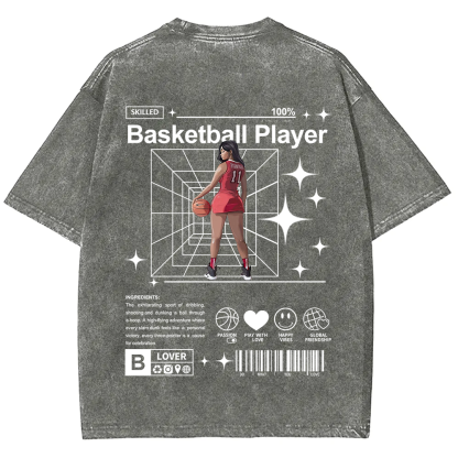 Basketball Player Unisex Fit Washed T-Shirt