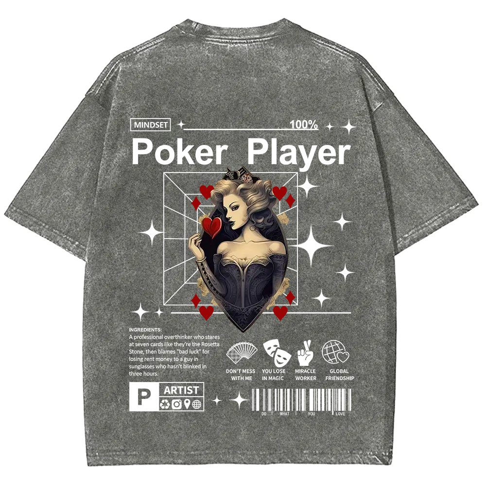 Poker Player Unisex Fit Washed T-Shirt