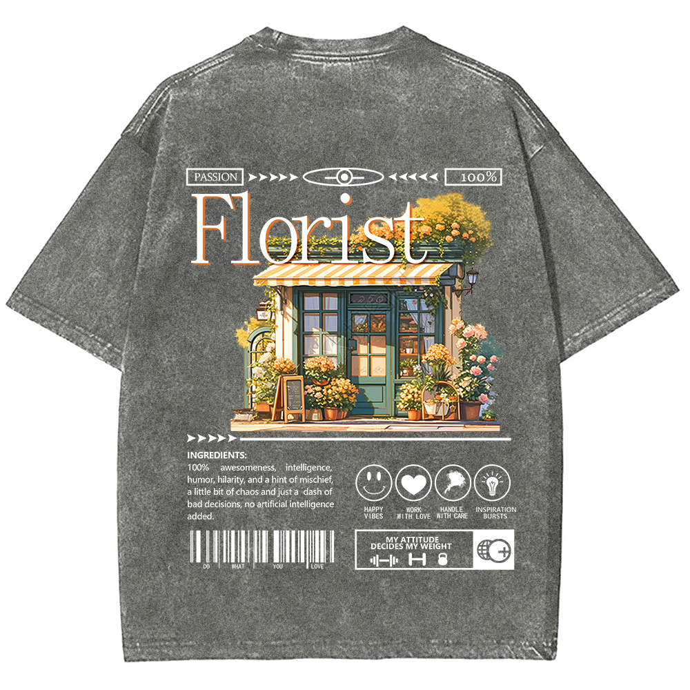 Florist Unisex Fit Washed T-Shirt