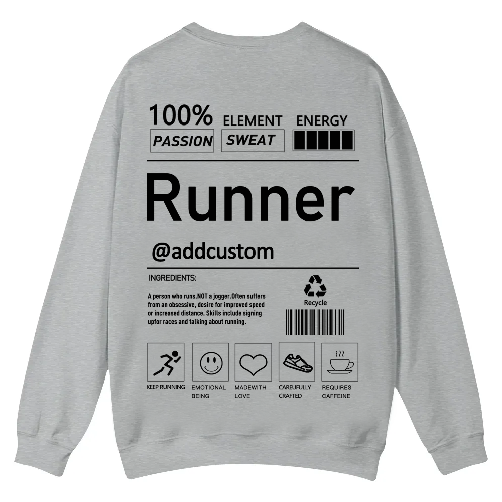 Addcustom Runner Casual Crewneck Sweatshirt
