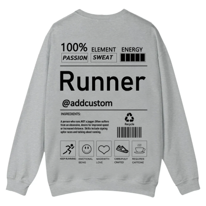 Addcustom Runner Casual Crewneck Sweatshirt