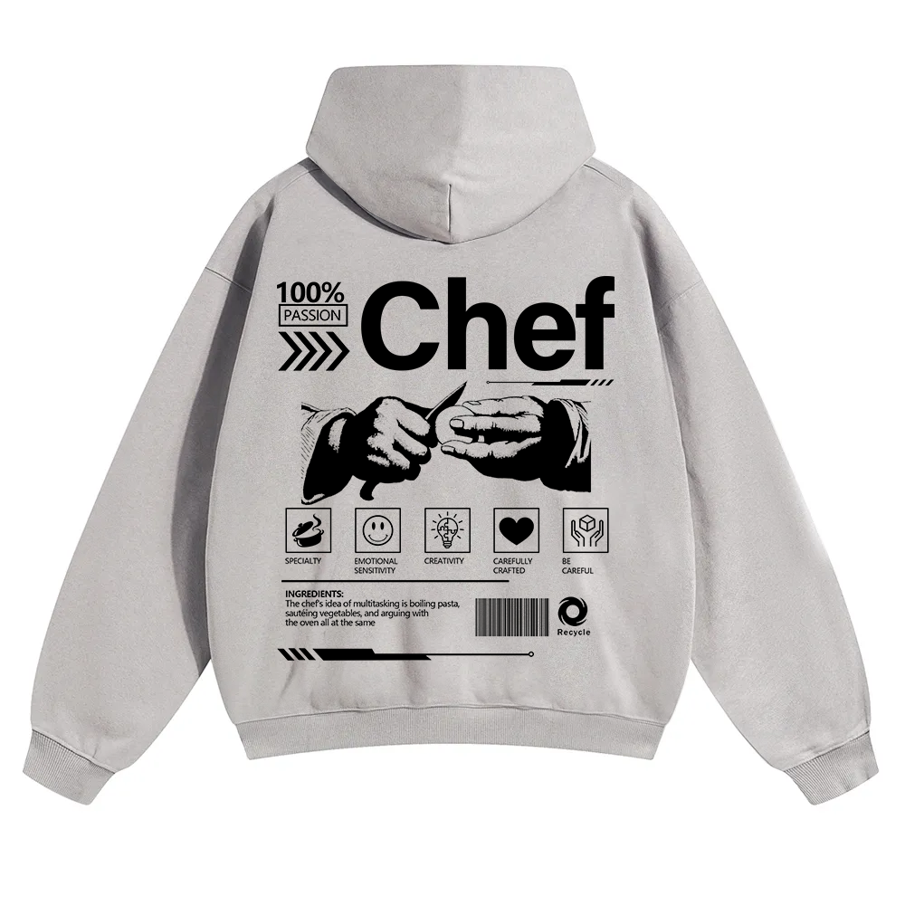 Chef Unisex Solid Color Hoodie wearishow