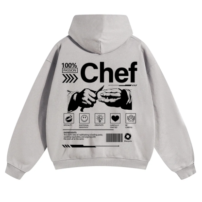 Chef Unisex Solid Color Hoodie wearishow