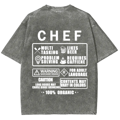 Chef Unisex Fit Washed T-Shirt