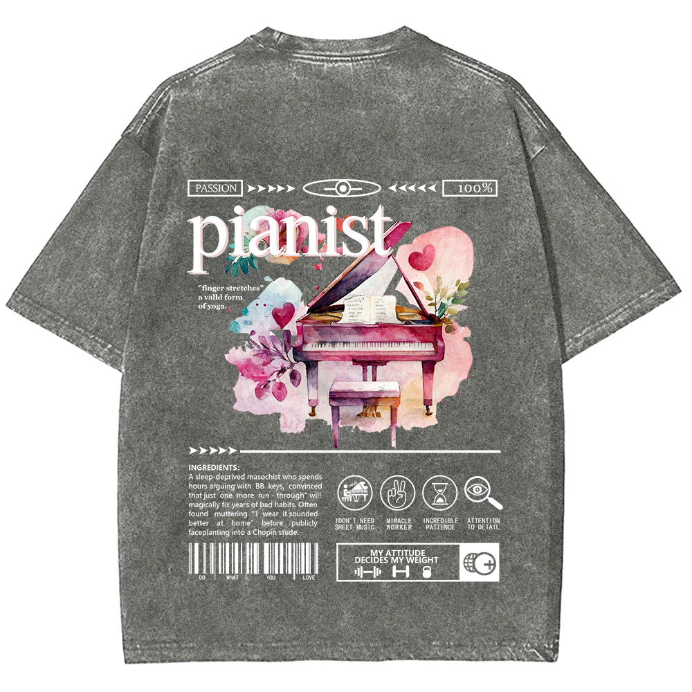 Pianist Unisex Fit Washed T-Shirt