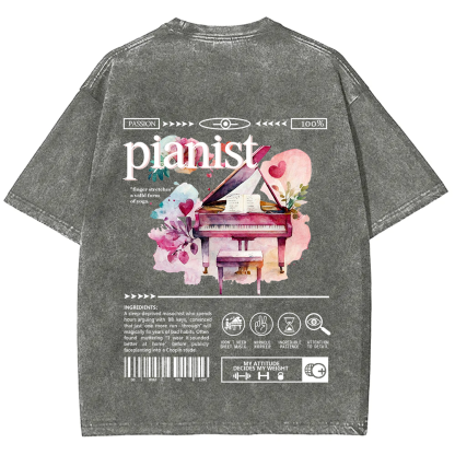 Pianist Unisex Fit Washed T-Shirt