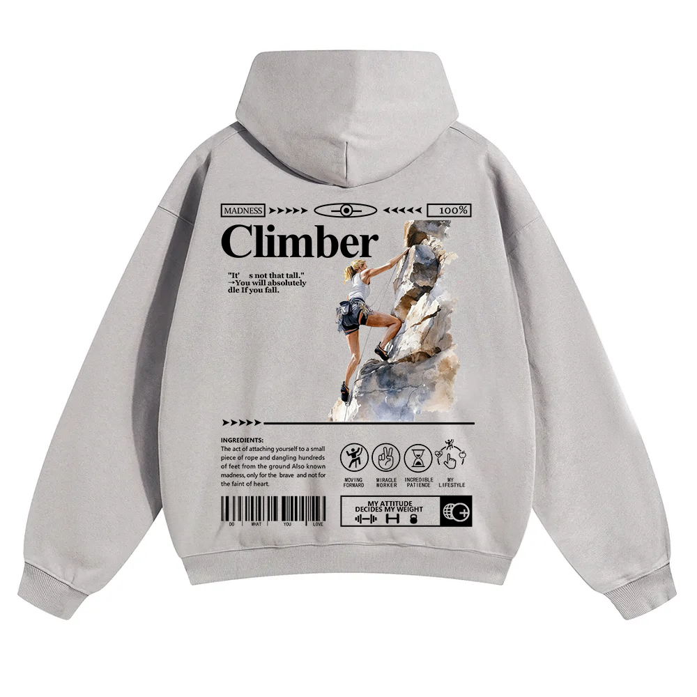 Climber Unisex Solid Color Hoodie wearishow