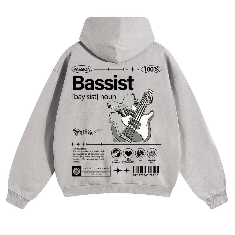 Bassist Unisex Solid Color Hoodie wearishow