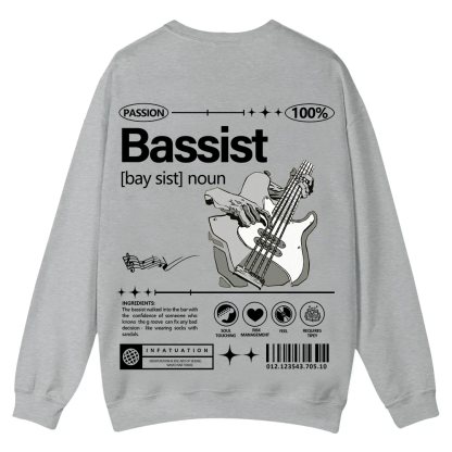 Bassist Casual Crewneck Sweatshirt wearishow