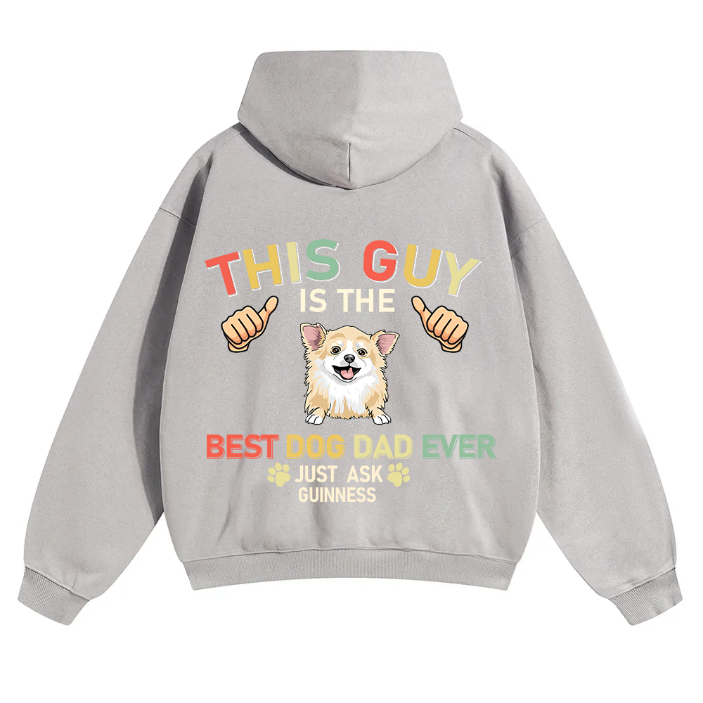 This Guy Is The Best Dog Dad Ever - Personalized Custom Unisex Soild Color Hoodies wearishow