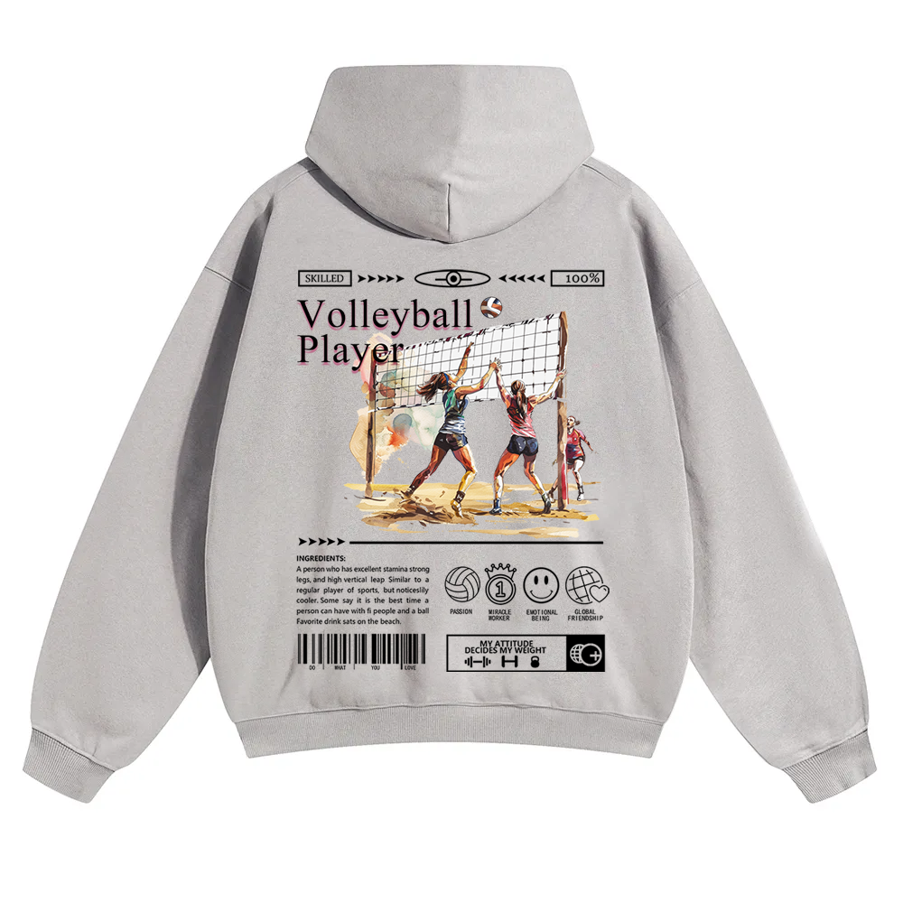 Volleyball Player Unisex Solid Color Hoodie wearishow
