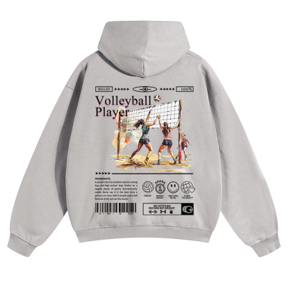 Volleyball Player Unisex Solid Color Hoodie wearishow