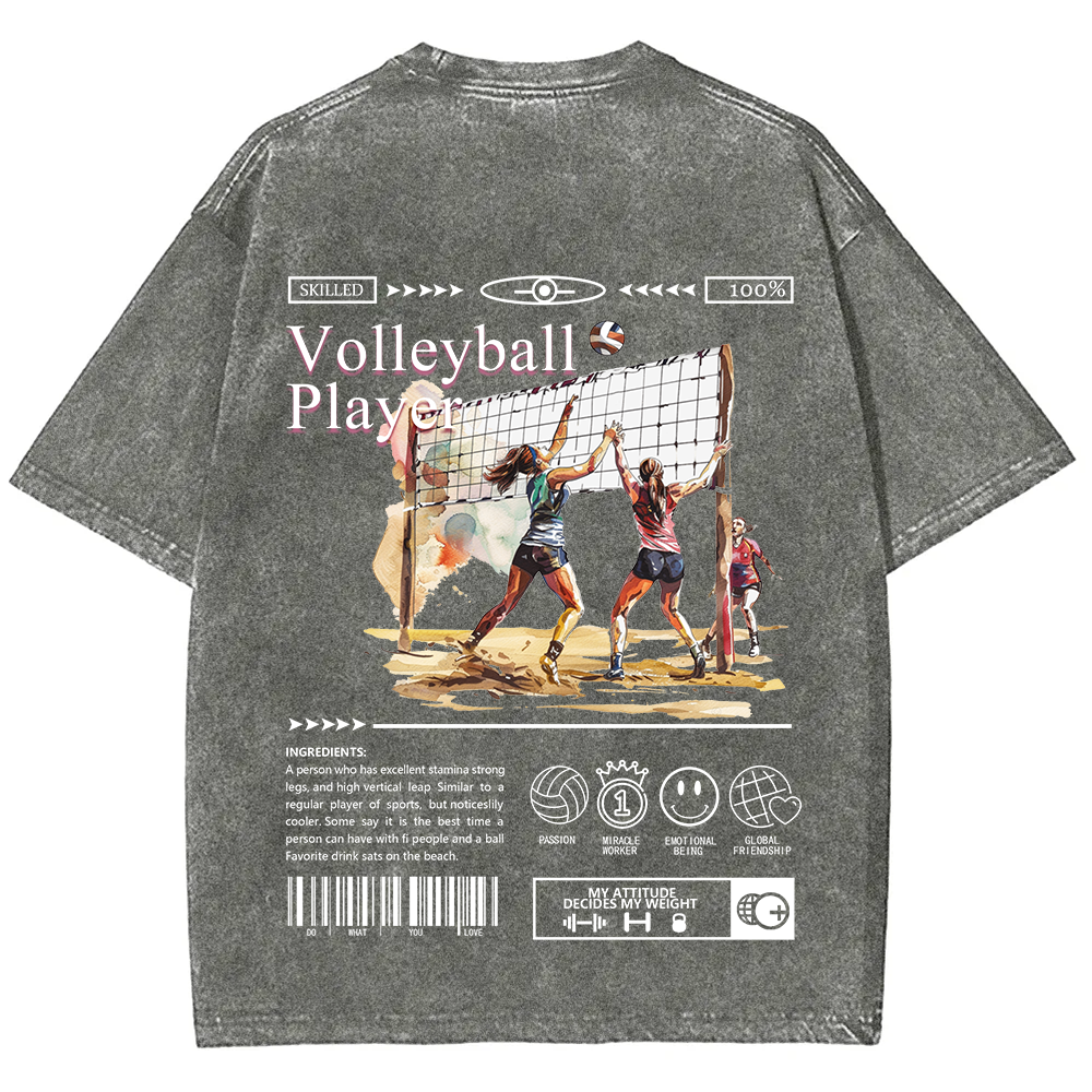Volleyball Player Unisex Fit Washed T-Shirt