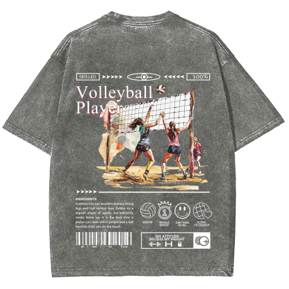 Volleyball Player Unisex Fit Washed T-Shirt