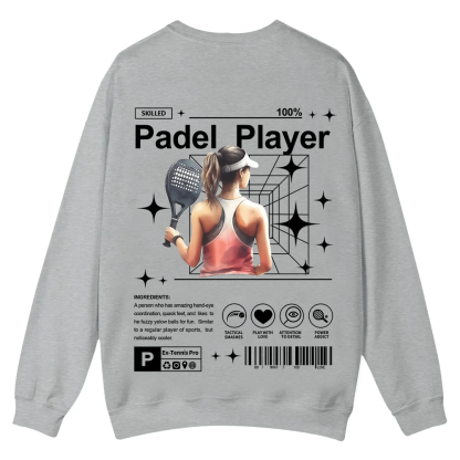 Padel Player Casual Crewneck Sweatshirt wearishow