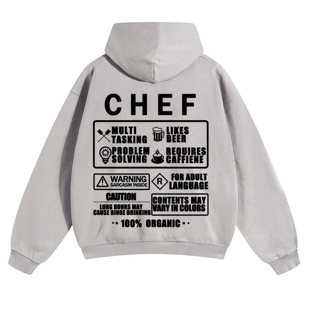 Chef Solid Color Hoodie Customscool