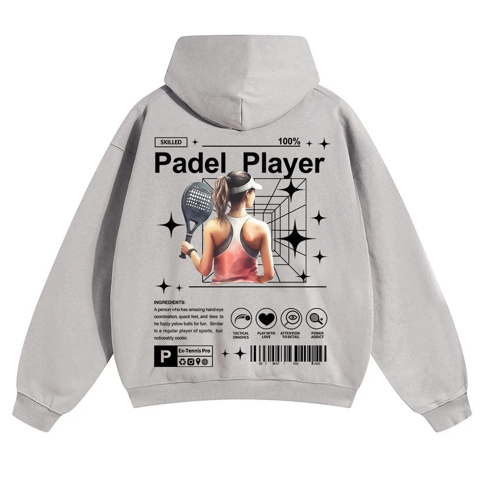 Padel Player Unisex Solid Color Hoodie wearishow
