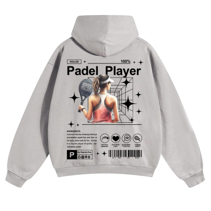 Padel Player Unisex Solid Color Hoodie wearishow