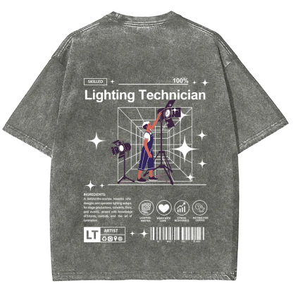 Lighting Technician Unisex Fit Washed T-Shirt