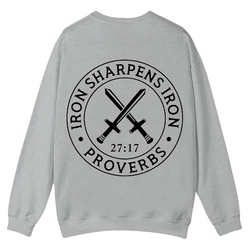Iron Sharpens Iron PRVOERBS 27:17 Christian Casual Crewneck Sweatshirt wearishow
